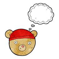 cartoon teddy bear face with thought bubble N23