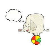 cartoon circus elephant with thought bubble N11