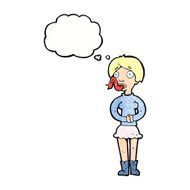 cartoon woman with snake tongue thought bubble N18