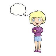 Cartoon Annoyed Woman With Thought Bubble N197
