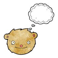 cartoon teddy bear head with thought bubble N12