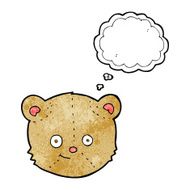 cartoon teddy bear head with thought bubble N13