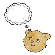 cartoon teddy bear head with thought bubble N14