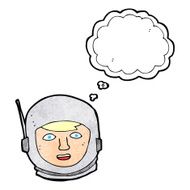 cartoon astronaut head with thought bubble N9