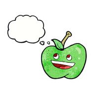 cartoon apple with thought bubble N37