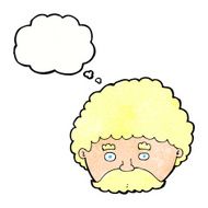 cartoon man with mustache thought bubble N92