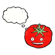cartoon tomato with thought bubble N51