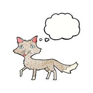 cartoon little wolf with thought bubble N35