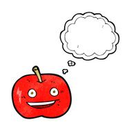 cartoon shiny apple with thought bubble N6