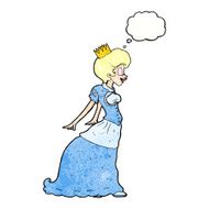 cartoon princess with thought bubble N39