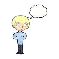 cartoon worried man with thought bubble N101