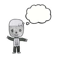 cartoon robot with thought bubble N192