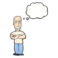 cartoon angry man with mustache thought bubble N10