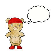 cartoon teddy bear with thought bubble N146