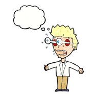 cartoon staring man with thought bubble N18