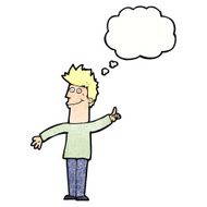 cartoon man with idea thought bubble N115
