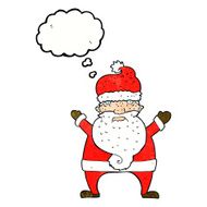 cartoon ugly santa claus with thought bubble N9