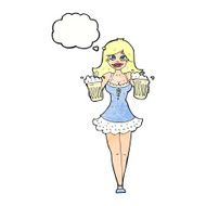 cartoon beer festival girl with thought bubble N10