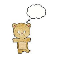 cartoon funny teddy bear with thought bubble N15