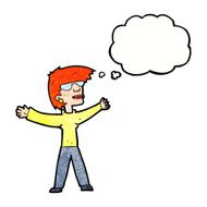 cartoon woman wearing glasses with thought bubble N21