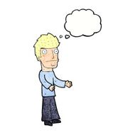 cartoon confused man with thought bubble N43