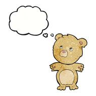 cartoon funny teddy bear with thought bubble N16