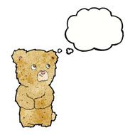 cartoon teddy bear with thought bubble N148