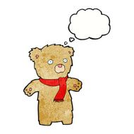 cartoon teddy bear with thought bubble N150