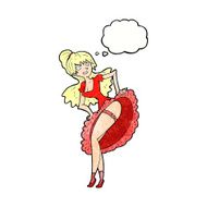 cartoon flamenco dancer with thought bubble N10