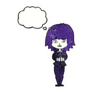 cartoon vampire woman with thought bubble N10