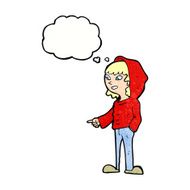 cartoon pointing teenager with thought bubble N10
