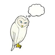 cartoon owl with thought bubble N70
