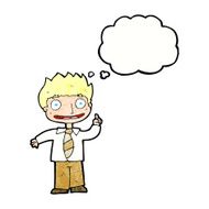 cartoon man with idea thought bubble N116