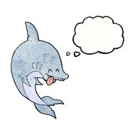 funny cartoon shark with thought bubble N29