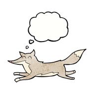 cartoon running wolf with thought bubble N7