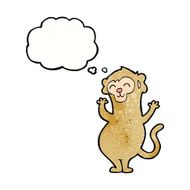 cartoon monkey with thought bubble N37