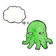 cartoon alien face with thought bubble N21