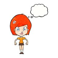 cartoon pretty woman with thought bubble N288