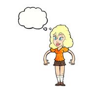 cartoon pretty woman with thought bubble N289