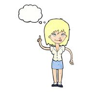 cartoon woman with idea thought bubble N255
