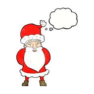 cartoon santa claus with thought bubble N207