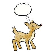 cute cartoon deer with thought bubble N11