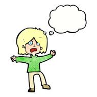 cartoon unhappy person with thought bubble N11