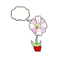 cartoon flower with thought bubble N40