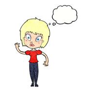 cartoon pretty girl with thought bubble N107