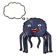 cartoon spider with thought bubble N21