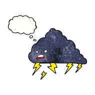 cartoon thundercloud with thought bubble N12
