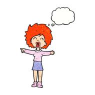 cartoon stressed out woman talking with thought bubble N11