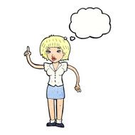 cartoon woman with idea thought bubble N257