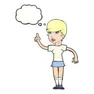 cartoon woman with idea thought bubble N258